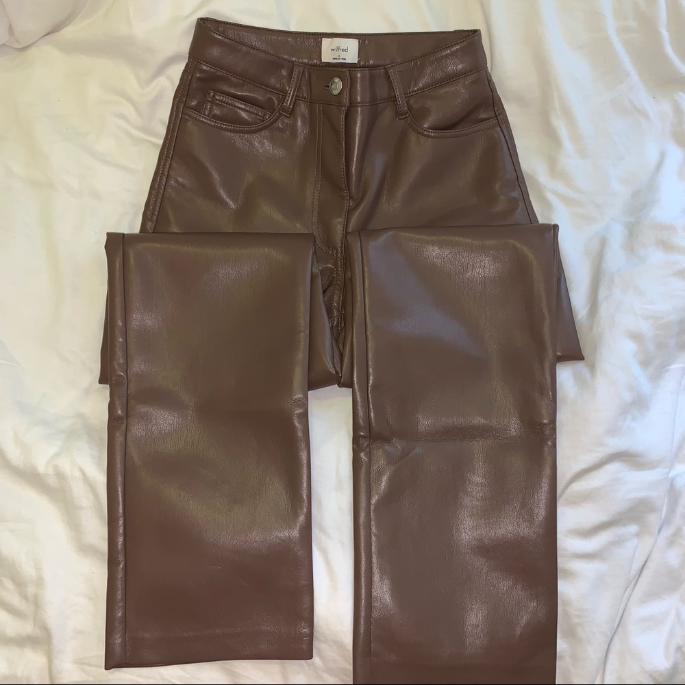 Aritzia Wilfred The Melina Pant Caramelized Walnut Size 0 Short - Picture 8 of 10
